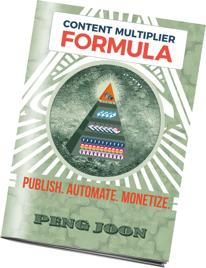 Content Multiplier Formula book cover showing people how to decrease costs of Facebook ads. 