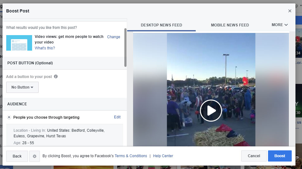 Facebook Ads Example: How to Boost a Video Post